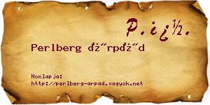 Perlberg Árpád névjegykártya